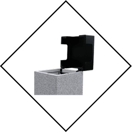 Tapa con<br> bisagra